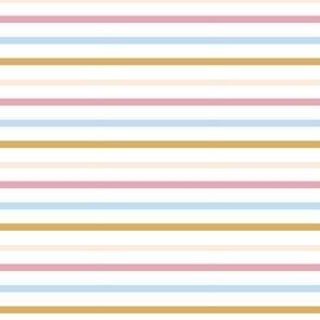 Multicolor horizontal Stripes In pastel pink, blue, yellow