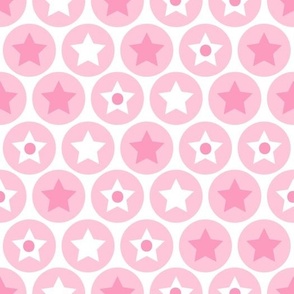 pink pattern retro sixties polka dots and stars 