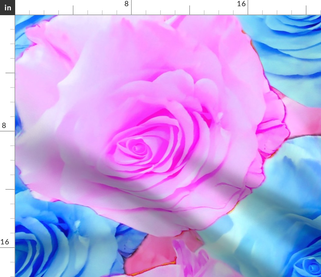 Gorgeous Pink and Blue Roses Photography / Pink Blue Roses Photography