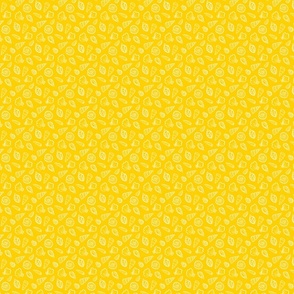 Watercolour White Shells on Bright Yellow - Mini Print