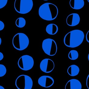 bubble polka dots classic blue on black