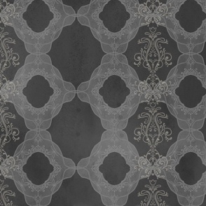 Large royal victorian pattern  charcoal