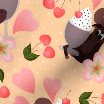 Moose in Love with a Chocolate Mousse