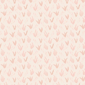 Minimal sea life   – Water weeds      - light pink and  cream             //   Small  scale