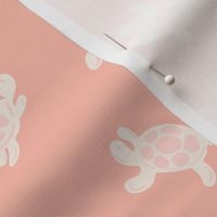 Minimal sea life   – Turtle race      - peach  , off-white ,  light pink             //   Small  scale