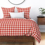 Houndstooth Texture - Decorative Geometry in Red and Ivory / Large