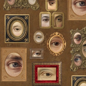 Victorian Eye Portraits in copper brown