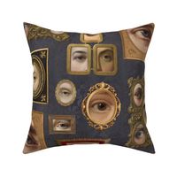 Victorian Eye Portraits in dark grey mauve purple