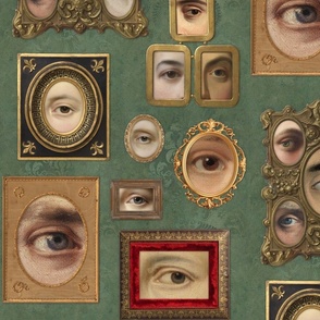 Victorian Eye Portraits in sage green