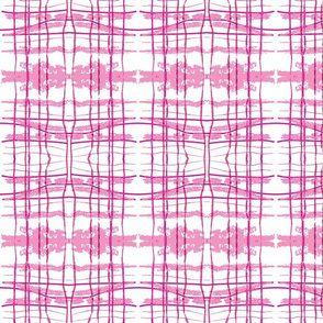 hidden pink fox ikat plaid