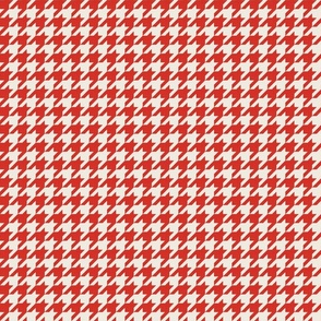 Houndstooth Texture - Decorative Geometry in Red and Ivory / Medium