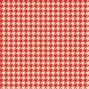 Houndstooth Texture - Decorative Geometry in Red and Cream / Medium