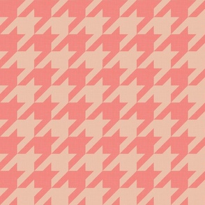 Houndstooth Texture - Decorative Geometry in Blush Pink and Creamy Peach / Large