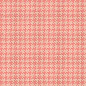 Houndstooth Texture - Decorative Geometry in Blush Pink and Creamy Peach / Medium