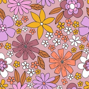 70s  inspired flowers - mauve