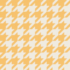 Houndstooth Texture - Decorative Geometry in Sunny Yellow and Ivory Shades / Large