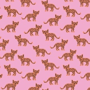 The minimal leopard - Wild gender neutral cheetah cats boho kids design orange pink