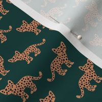 The minimal leopard - Wild gender neutral cheetah cats boho kids design teal green golden