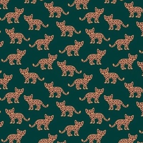 The minimal leopard - Wild gender neutral cheetah cats boho kids design teal green golden