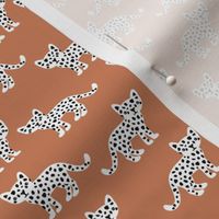 The minimal leopard - Wild gender neutral cheetah cats boho kids design black and white on burnt orange vintage
