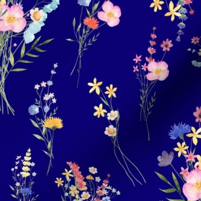 Wildflower Cottage Garden #1 - sapphire blue, medium