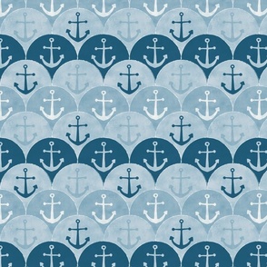 (M) anchor scallop- navy blue