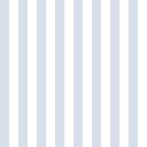 (Medium) Awning Beach Stripes - Light Muted Baby Blue and White