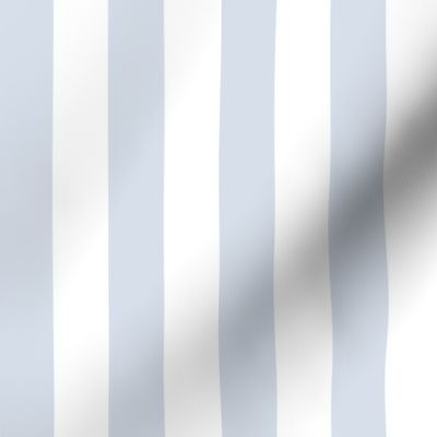 (Large) Awning Beach Stripes - Light Muted Baby Blue and White