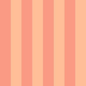 (Large) Awning Beach Stripes  - Peach and Coral Orange