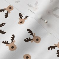 Minimalist Kids design - Scandinavian winter moose Christmas reindeer on white 