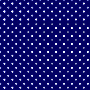 dark blue with small flowers tile pattern