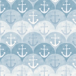 (L) anchor scallop - faded grey blue