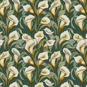 art nouveau white cala lilies