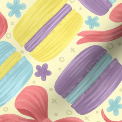 Berry Vanilla Flavour | Medium | Pastel French Macarons and Coquette Bows