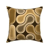 Topographic Dot Design - Brown Mustard