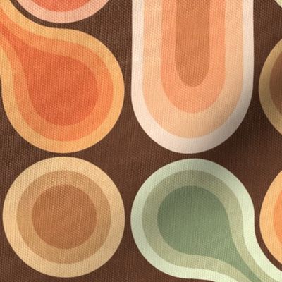 Topographic Dot Design - Warm Brown Retro