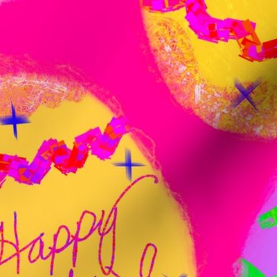 Easter Eggs - Colorful Beautiful Easter Eggs Pink Background / Happy Easter