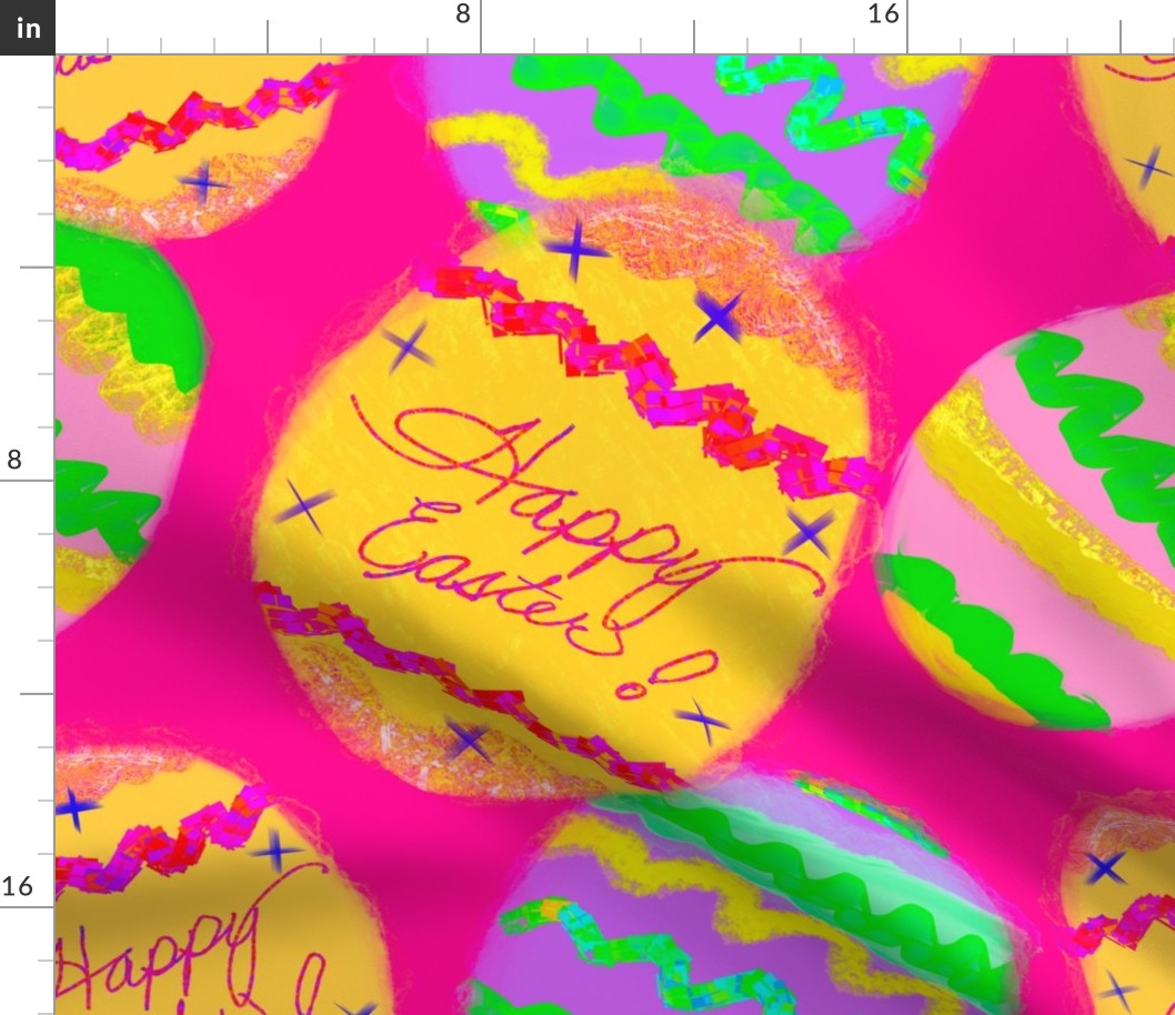 Easter Eggs - Colorful Beautiful Easter Eggs Pink Background / Happy Easter