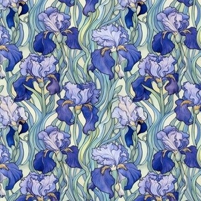 art nouveau sapphire blue iris
