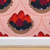 Big Berry Sweet Tart Treat on Soft Pink Textured Background