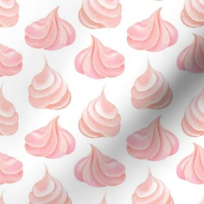 Pastel pink meringues