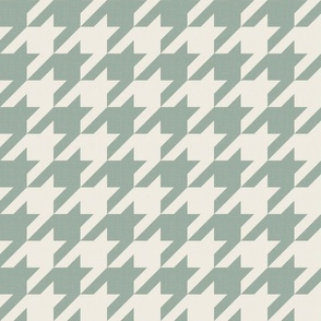 Houndstooth Texture - Decorative Geometry in Sage Green and Ivory / Large