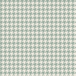 Houndstooth Texture - Decorative Geometry in Sage Green and Ivory / Medium