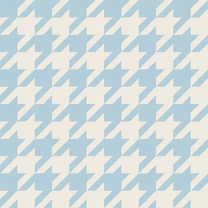 Houndstooth Texture - Decorative Geometry in Baby Blue and Ivory / Large