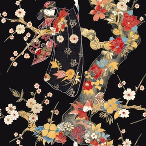Geishas in sakura garden-5