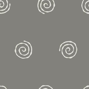 Small Narutomaki Swirl Spirals Diamond Repeat in Taupe Gray