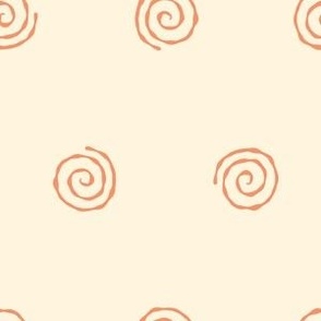 Small Narutomaki Swirl Spirals Diamond Repeat in Salmon Orange