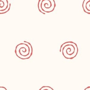 Small Narutomaki Swirl Spirals Diamond Repeat in Tuna Vermilion Red