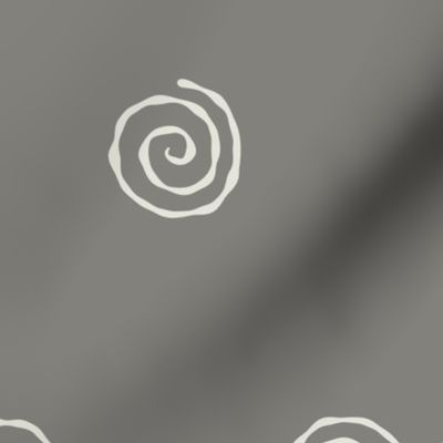 Medium Narutomaki Swirl Spirals Diamond Repeat in Taupe Gray