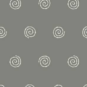 Medium Narutomaki Swirl Spirals Diamond Repeat in Taupe Gray